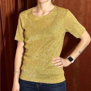 Vintage 90s shimmer gold top